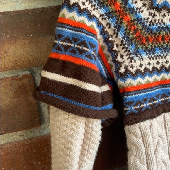 Hanna Andersson Cable Knit Sweater Dress Fair Isle Size 80 US 2 - Picture 8 of 16